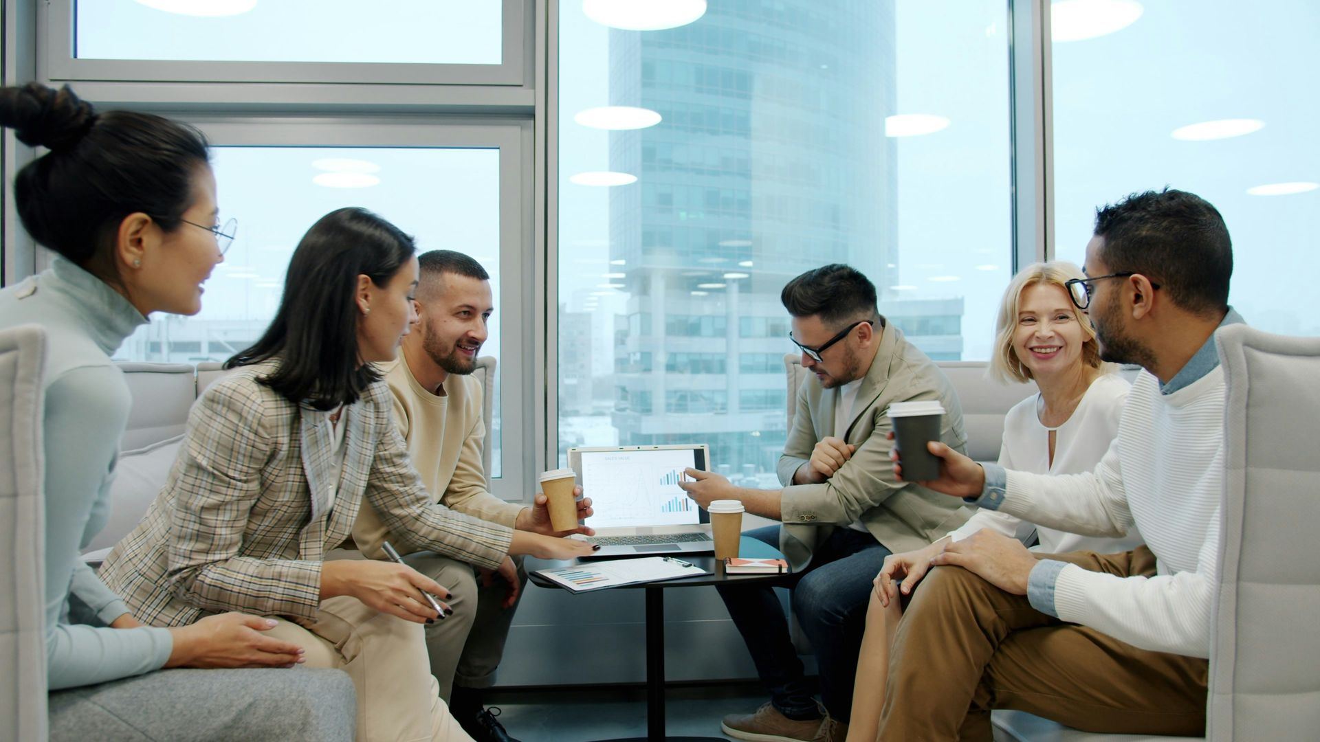 Strategy team in a modern office